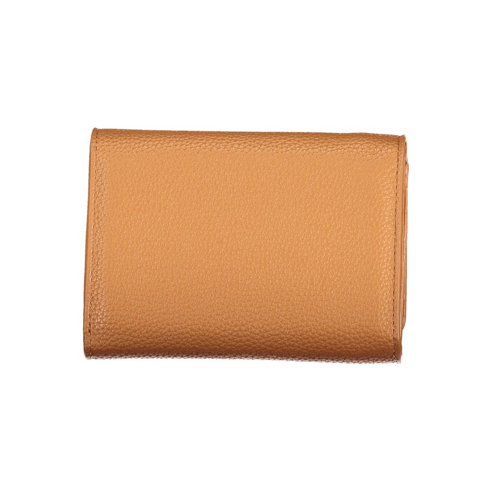 Mario Valentino Marrone Leather-Finish Woman Wallet with Iconic Logo