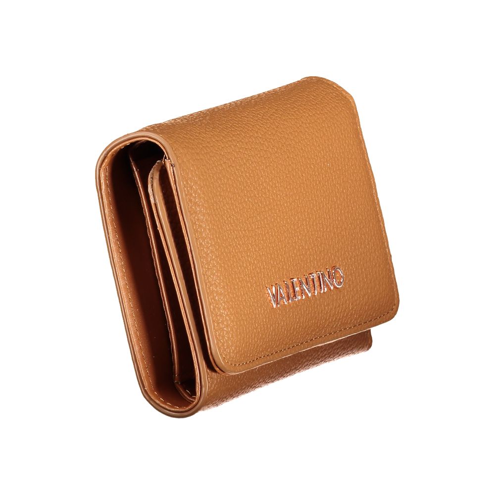 Mario Valentino Marrone Leather-Finish Woman Wallet with Iconic Logo