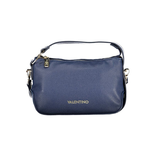 Mario Valentino Blue Smooth Leather Handbag with Signature Logo