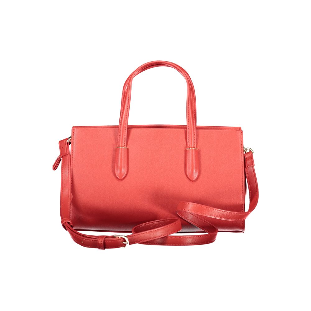 Mario Valentino Rosso Leather Handbag with Adjustable Strap