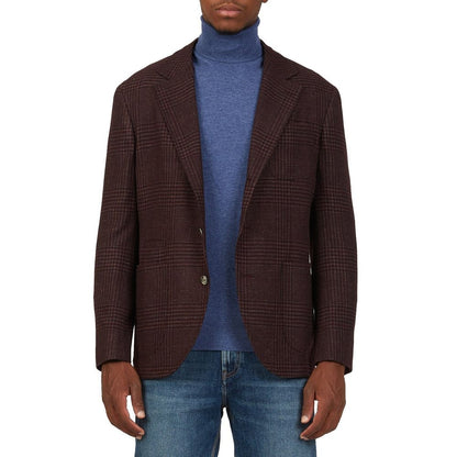 Brunello Cucinelli Brown Plaid Wool Coat