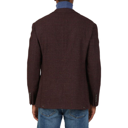 Brunello Cucinelli Brown Plaid Wool Coat