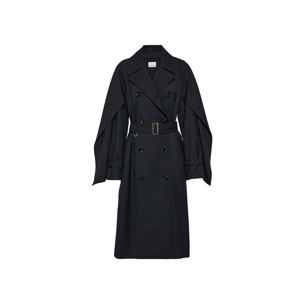 Burberry Black Wool Blend Coat