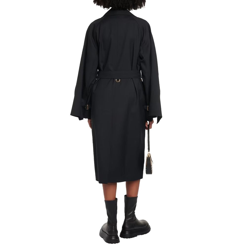 Burberry Black Wool Blend Coat