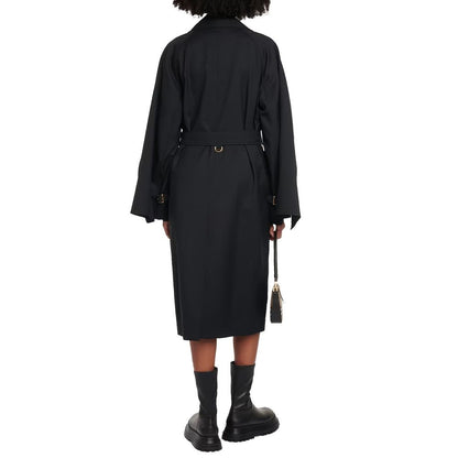 Burberry Black Wool Blend Coat