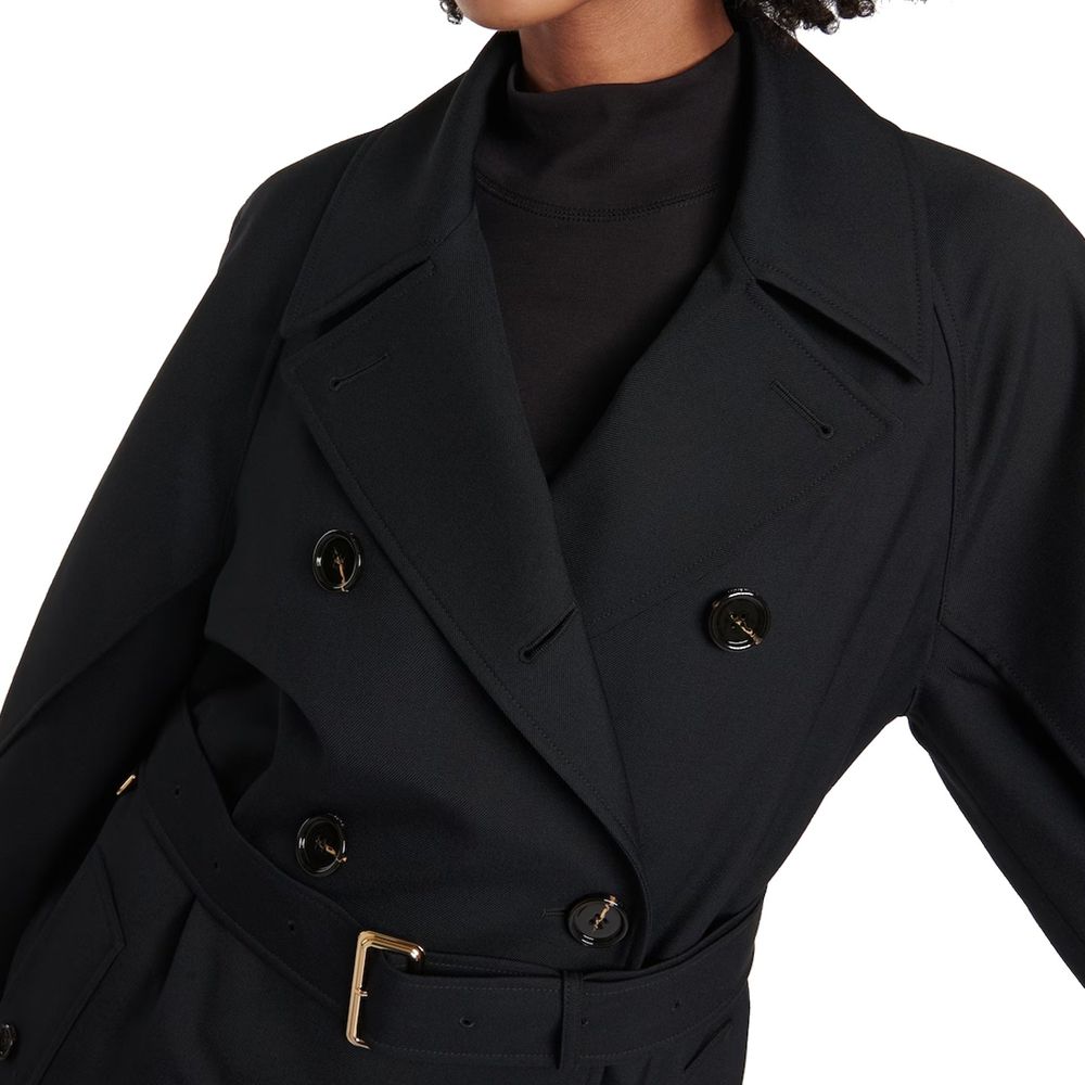 Burberry Black Wool Blend Coat
