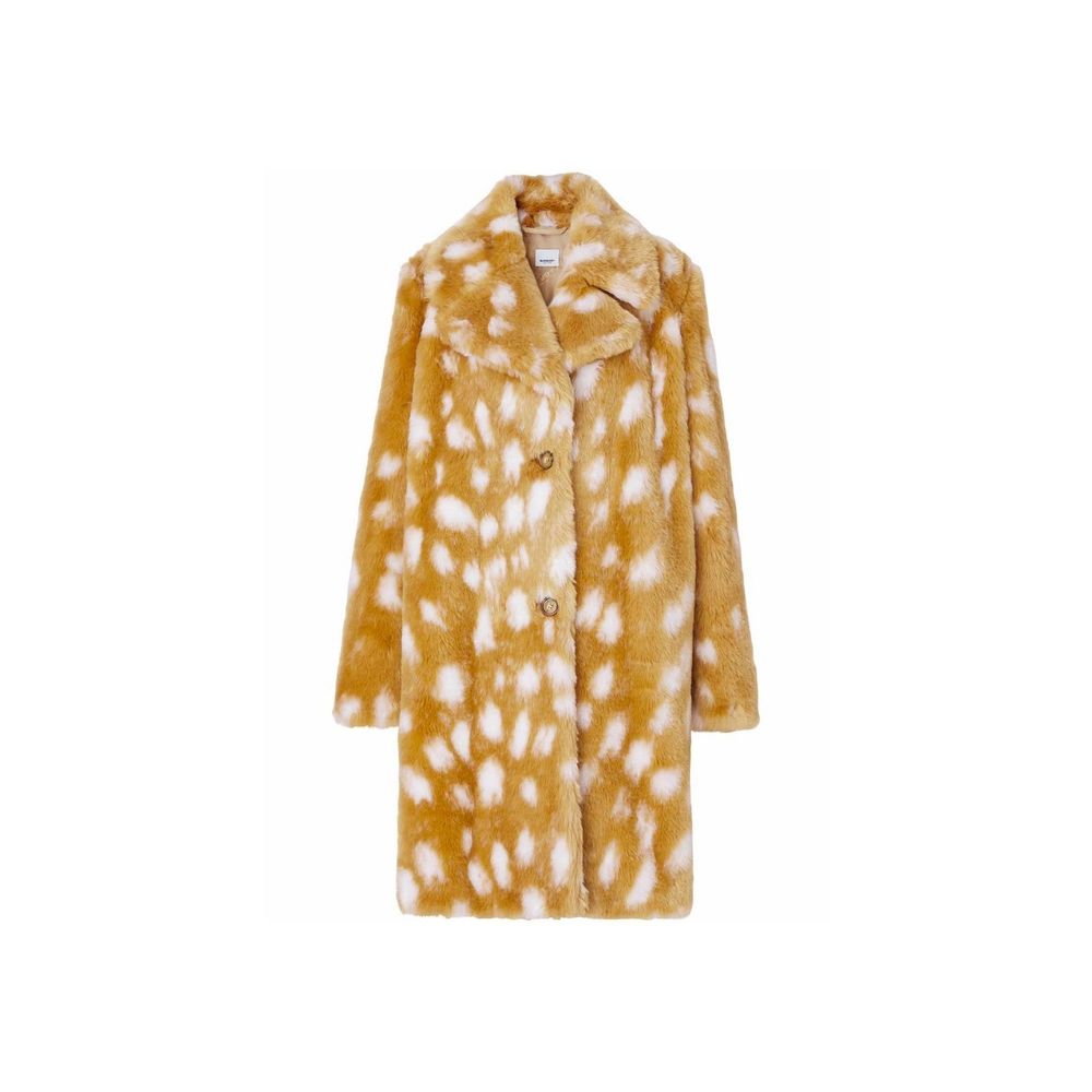 Burberry Beige Faux Fur Animal Print Coat for Women