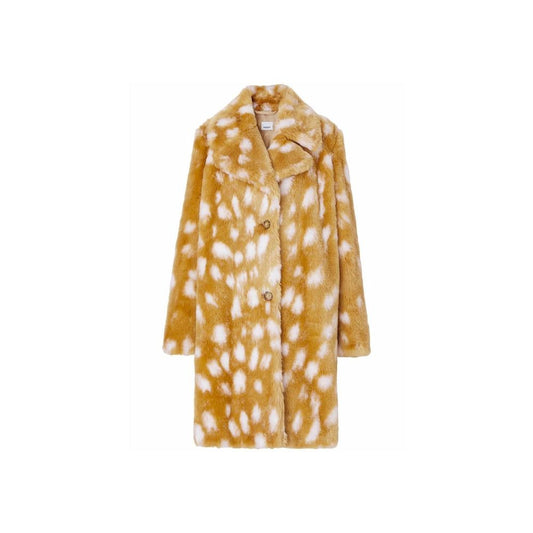 Burberry Beige Faux Fur Animal Print Coat for Women