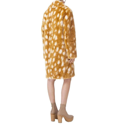 Burberry Beige Faux Fur Animal Print Coat for Women
