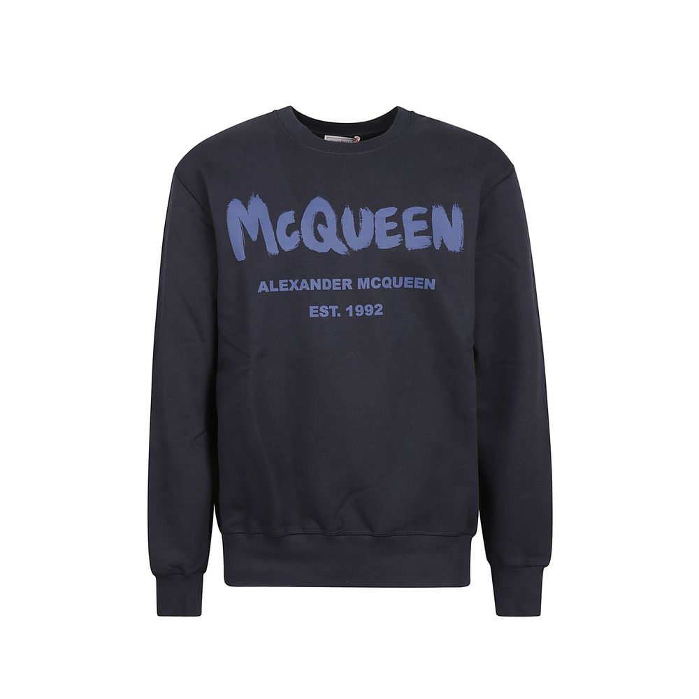 Alexander McQueen Blue Cotton Sweatshirt - A Masterclass in Contemporary Elegance
