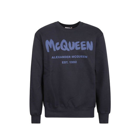 Alexander McQueen Blue Cotton Sweatshirt - A Masterclass in Contemporary Elegance