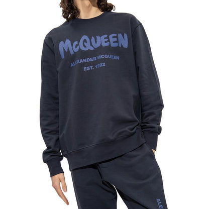 Alexander McQueen Blue Cotton Sweatshirt - A Masterclass in Contemporary Elegance