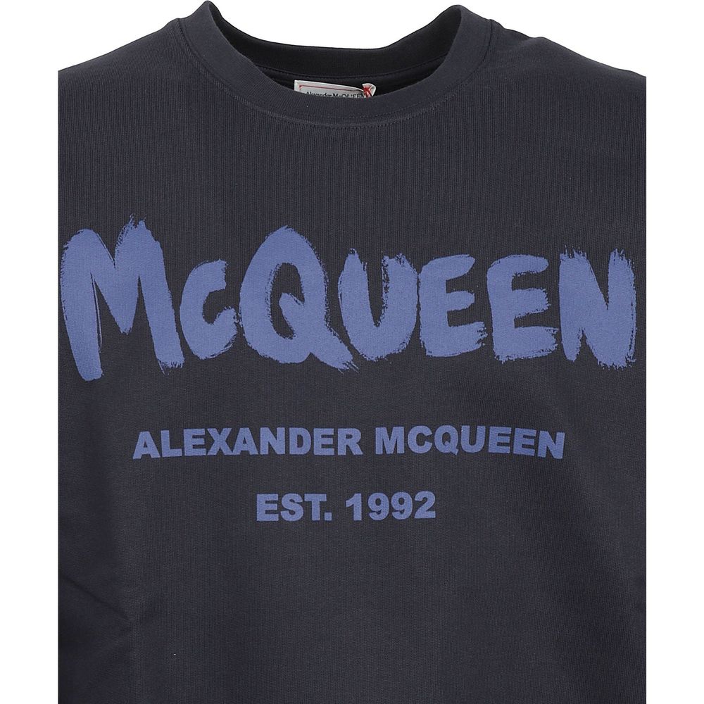 Alexander McQueen Blue Cotton Sweatshirt - A Masterclass in Contemporary Elegance