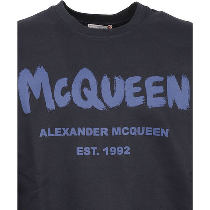 Alexander McQueen Blue Cotton Sweatshirt - A Masterclass in Contemporary Elegance