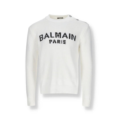 Balmain White Cotton Sweatshirt - Classic & Comfortable