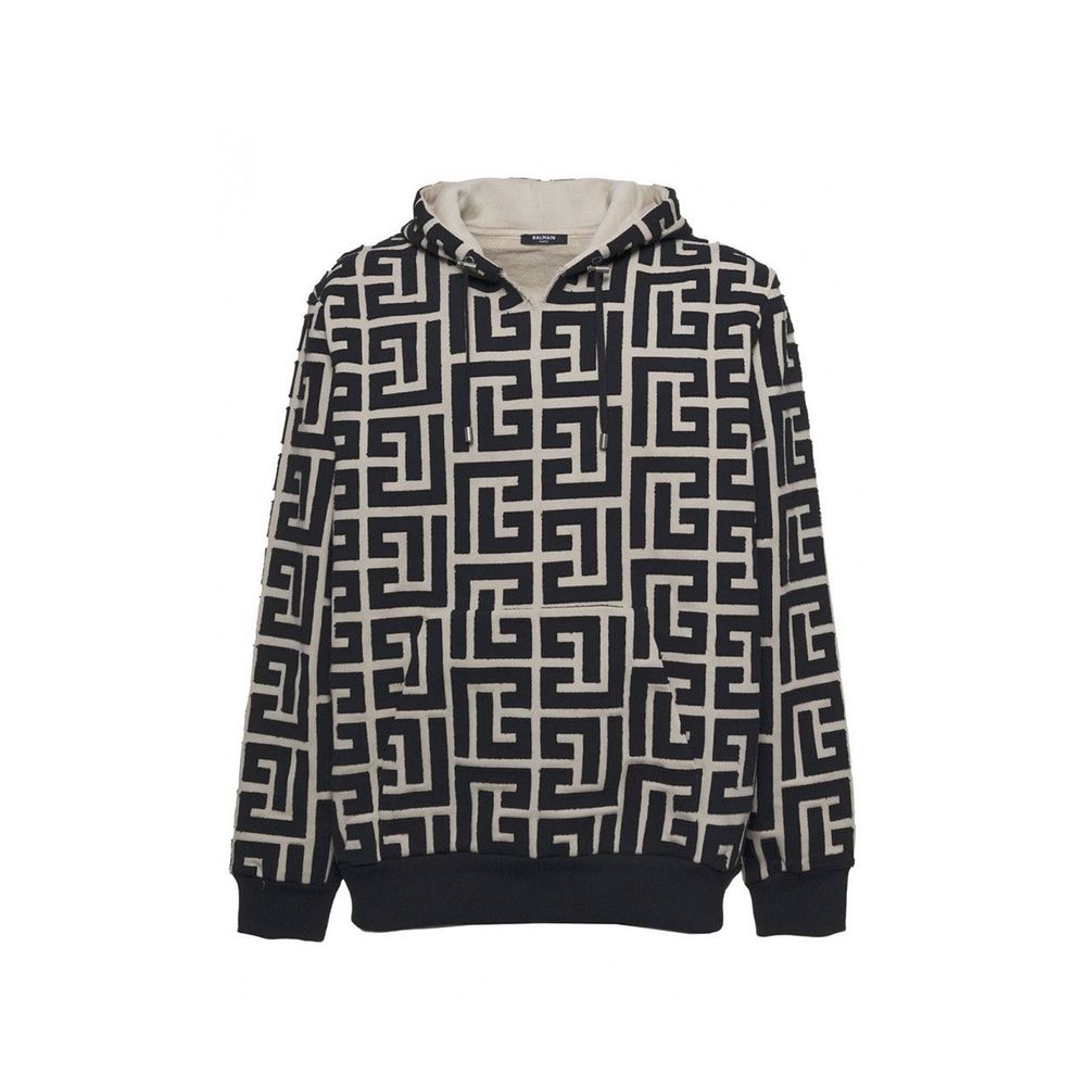 Balmain Beige Cotton Sweatshirt for Men