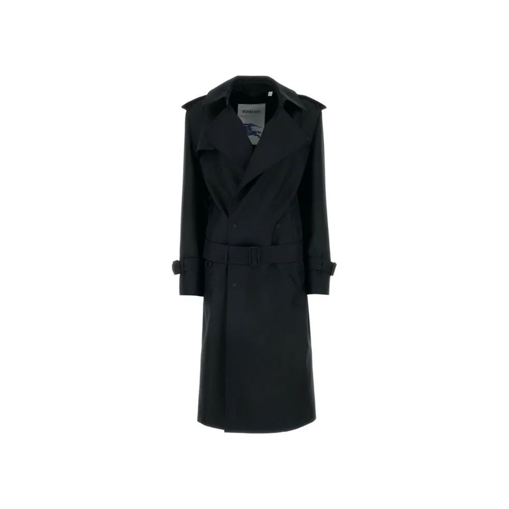 Burberry Black Silk Blend Belted Trench Coat