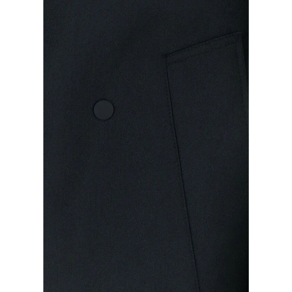 Burberry Black Silk Blend Belted Trench Coat