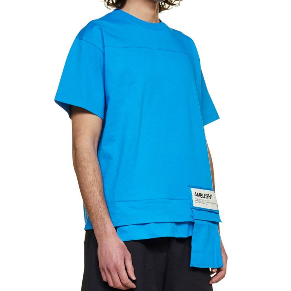 Ambush Blue Cotton T-Shirt: Premium Italian Style