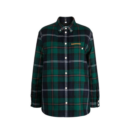 Burberry Green Check Overshirt for Women