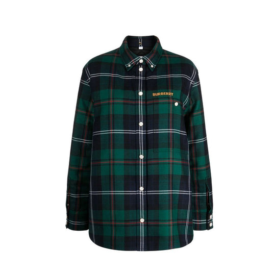 Burberry Green Check Overshirt for Women