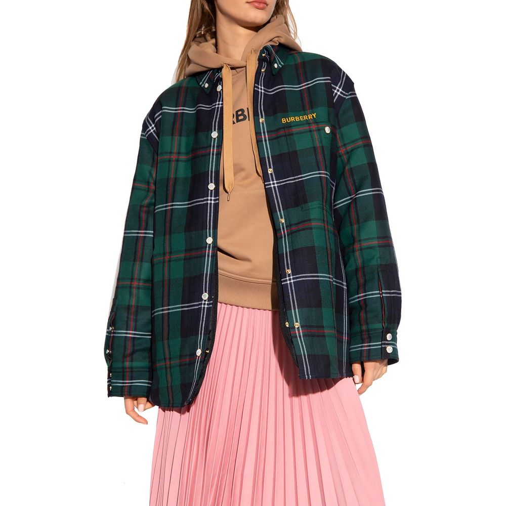 Burberry Green Check Overshirt for Women
