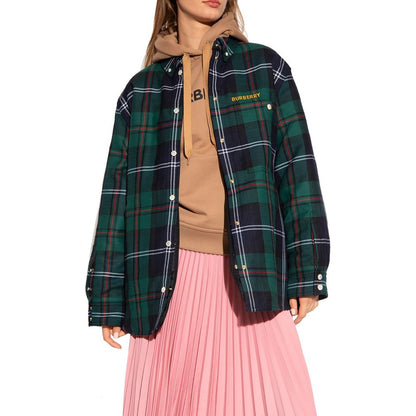 Burberry Green Check Overshirt for Women