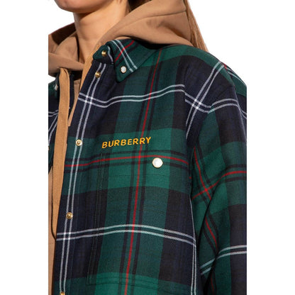 Burberry Green Check Overshirt for Women