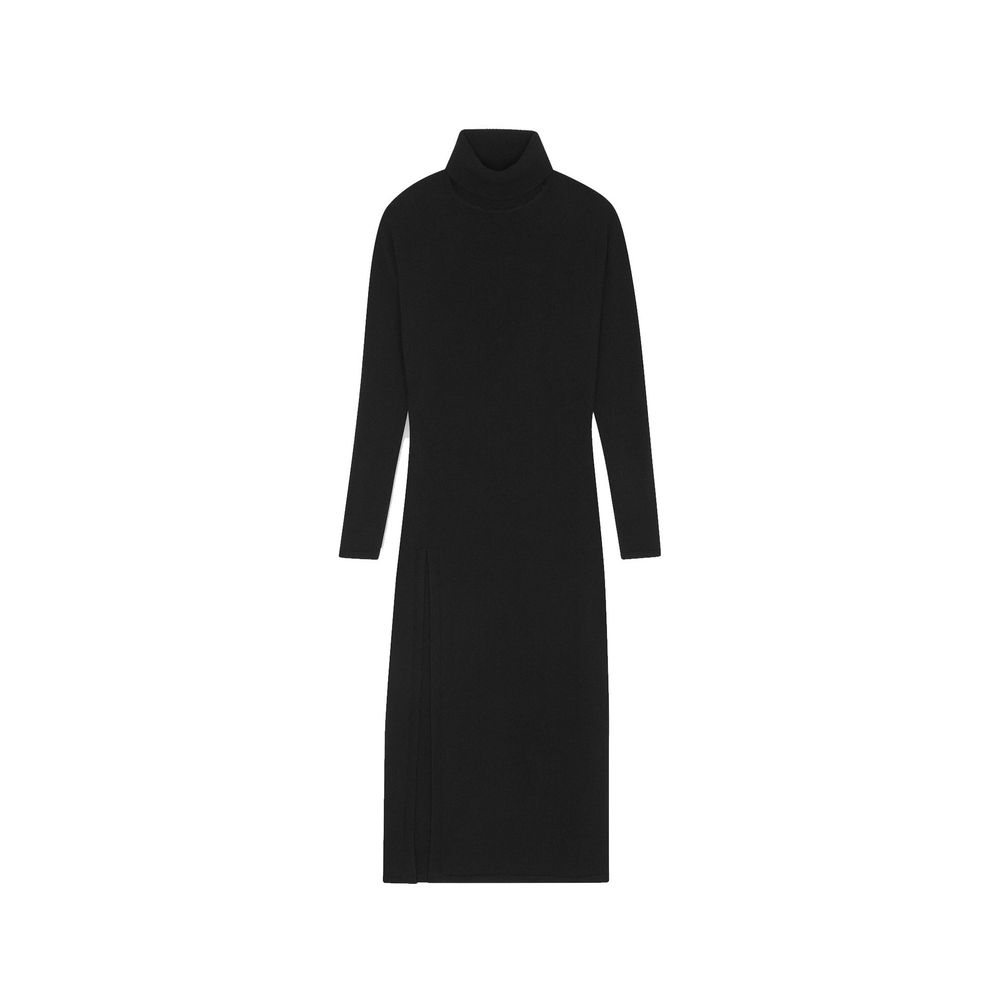 Saint Laurent Black Cashmere Midi Dress