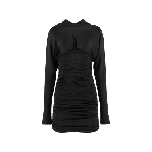 Saint Laurent Black Ruched Mini Dress