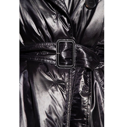 Saint Laurent Glossy Black Padded Trench Coat