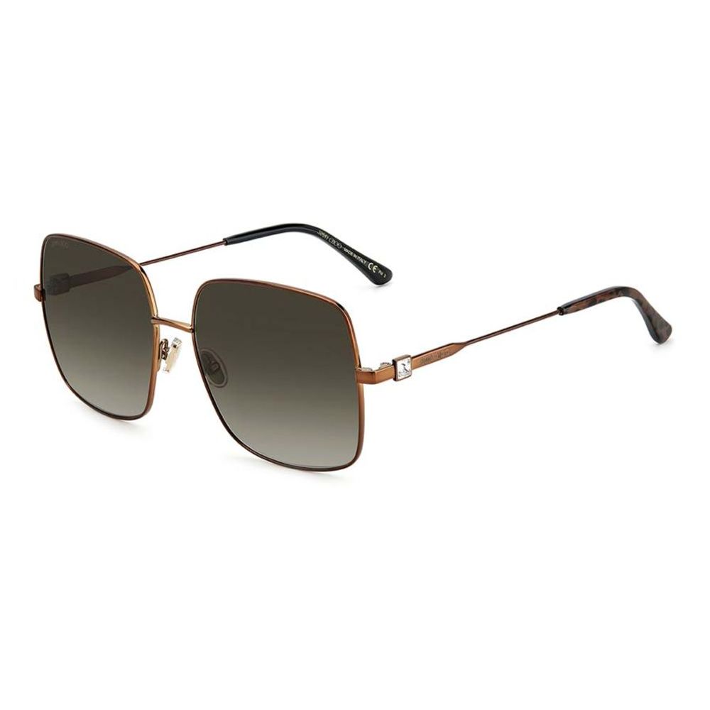 Jimmy Choo Women's Sunglasses – Brown Metal Frame, Grey Gradient Lenses