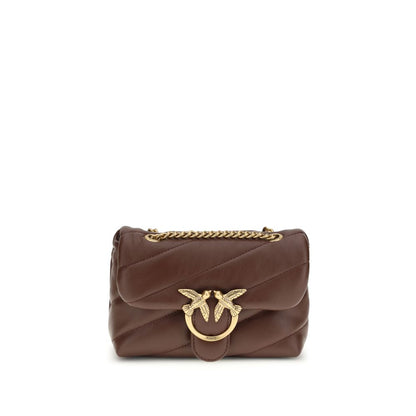 PINKO Brown Calf Leather Bos Taurus Shoulder Bag