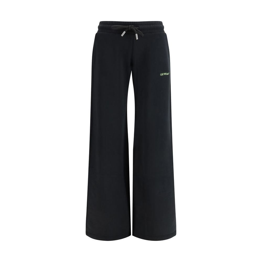 Off-White Black Cotton Casual Pants - The Bookish Regular Sweatpants