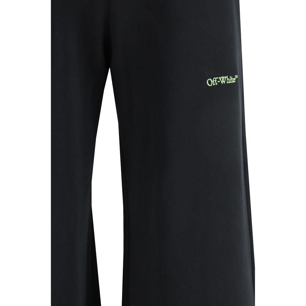 Off-White Black Cotton Casual Pants - The Bookish Regular Sweatpants