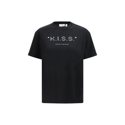 Off-White Black Cotton Sportswear - The Kiss Quote T-shirt