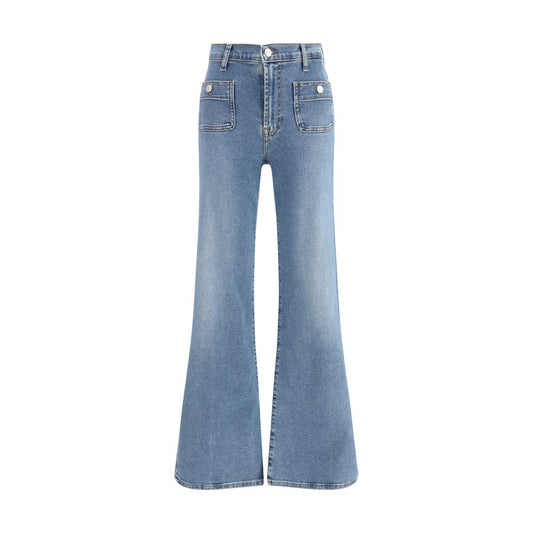 7FOR Blue Cotton Flared Jeans by 7 For All Mankind