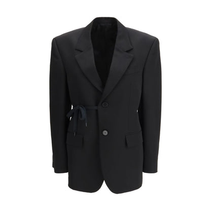 Balenciaga Black Barathea Wool Tailored Jacket