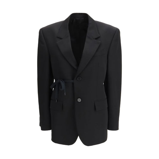 Balenciaga Black Barathea Wool Tailored Jacket