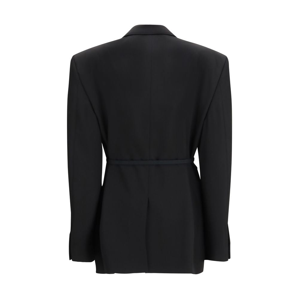 Balenciaga Black Barathea Wool Tailored Jacket