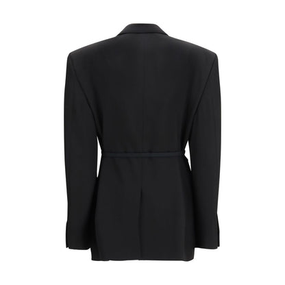 Balenciaga Black Barathea Wool Tailored Jacket