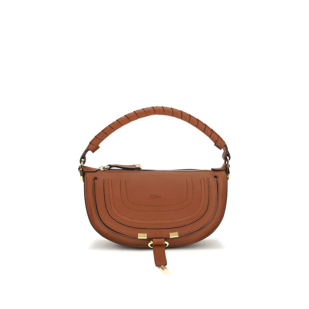 Chloé Brown Calf Leather Marcie Mini Shoulder Bag