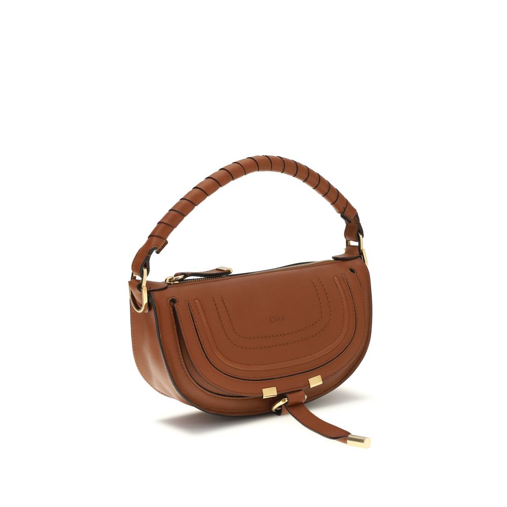 Chloé Brown Calf Leather Marcie Mini Shoulder Bag
