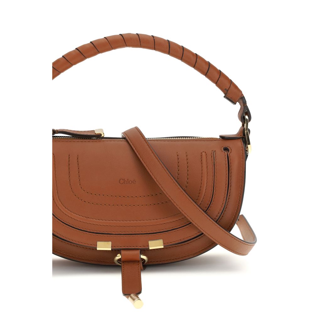 Chloé Brown Calf Leather Marcie Mini Shoulder Bag