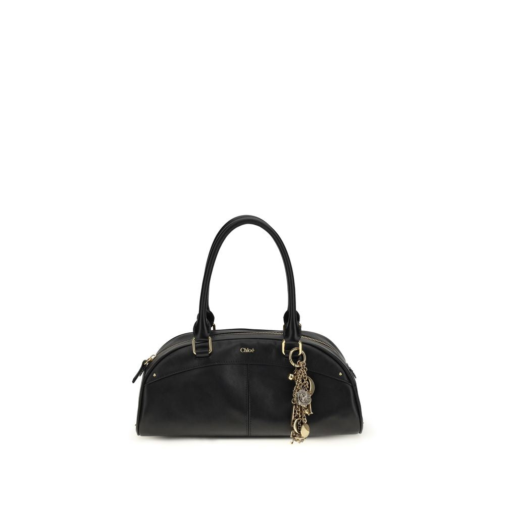 Chloé Black Calf Leather Bowling Bag