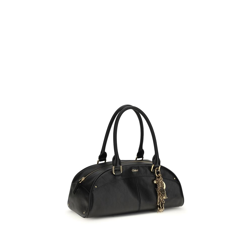 Chloé Black Calf Leather Bowling Bag