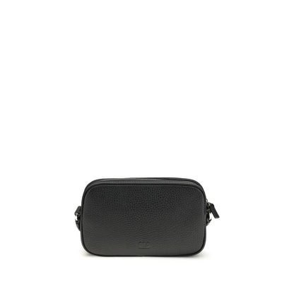 Valentino Garavani Black Calf Leather Rockstud Mini Shoulder Bag