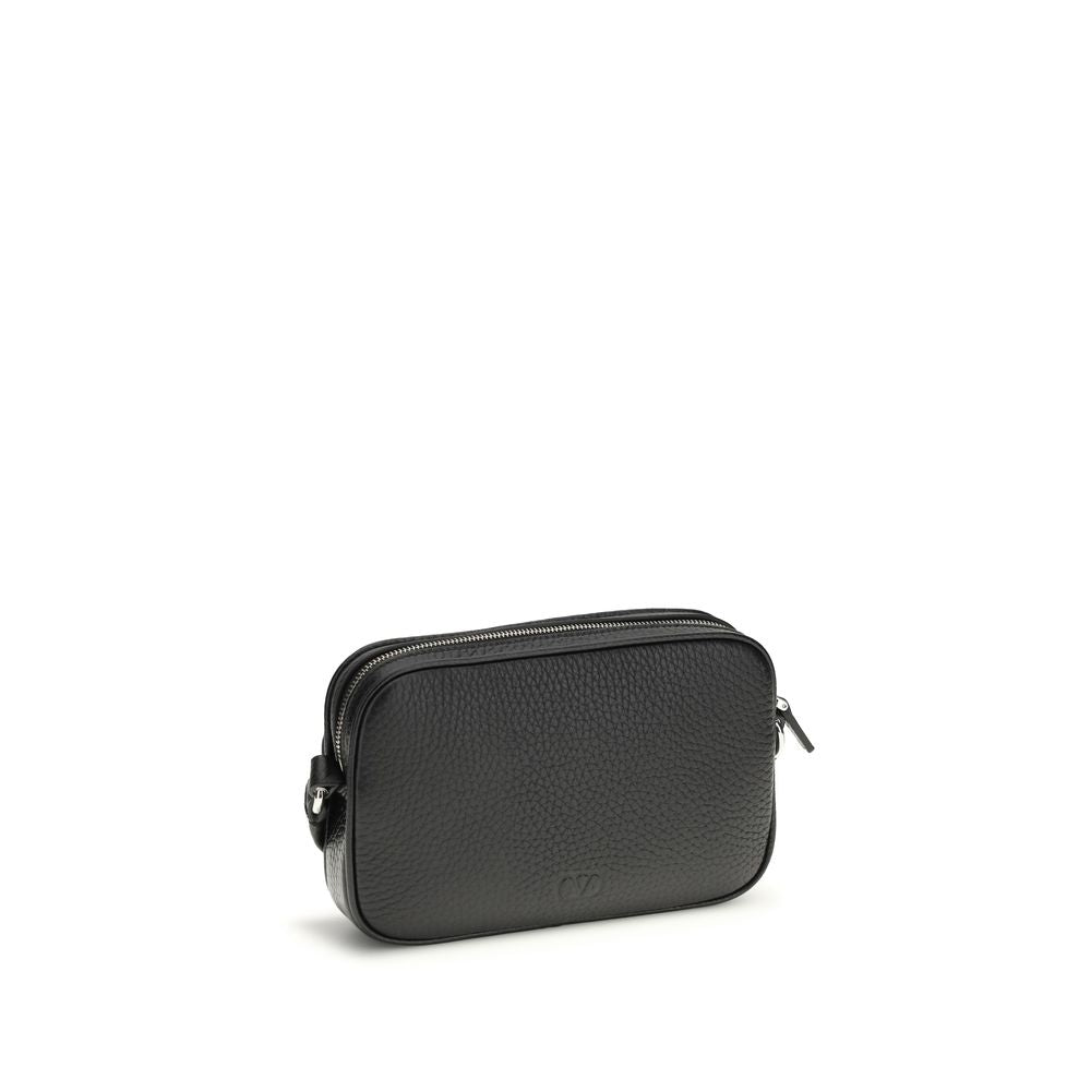 Valentino Garavani Black Calf Leather Rockstud Mini Shoulder Bag
