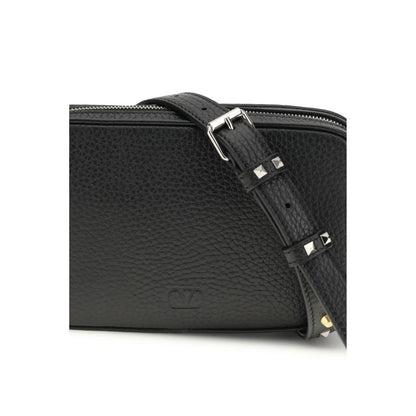 Valentino Garavani Black Calf Leather Rockstud Mini Shoulder Bag