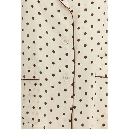 P.A.R.O.S.H. Cream Silk Pattern Shirt